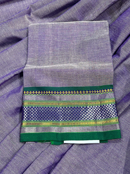 LAVENDER COTTON TISSUE PURE HANDLOOM PAITHANI SAREE