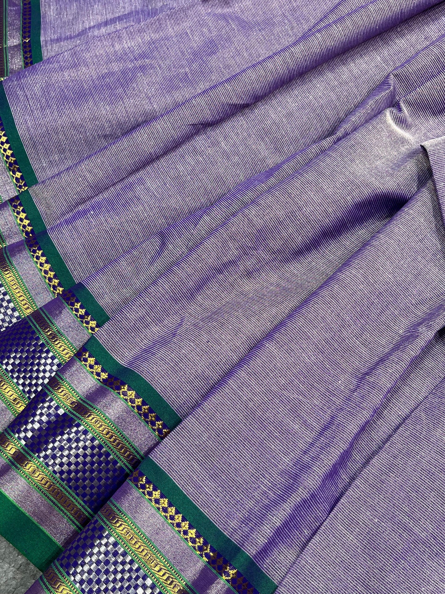LAVENDER COTTON TISSUE PURE HANDLOOM PAITHANI SAREE