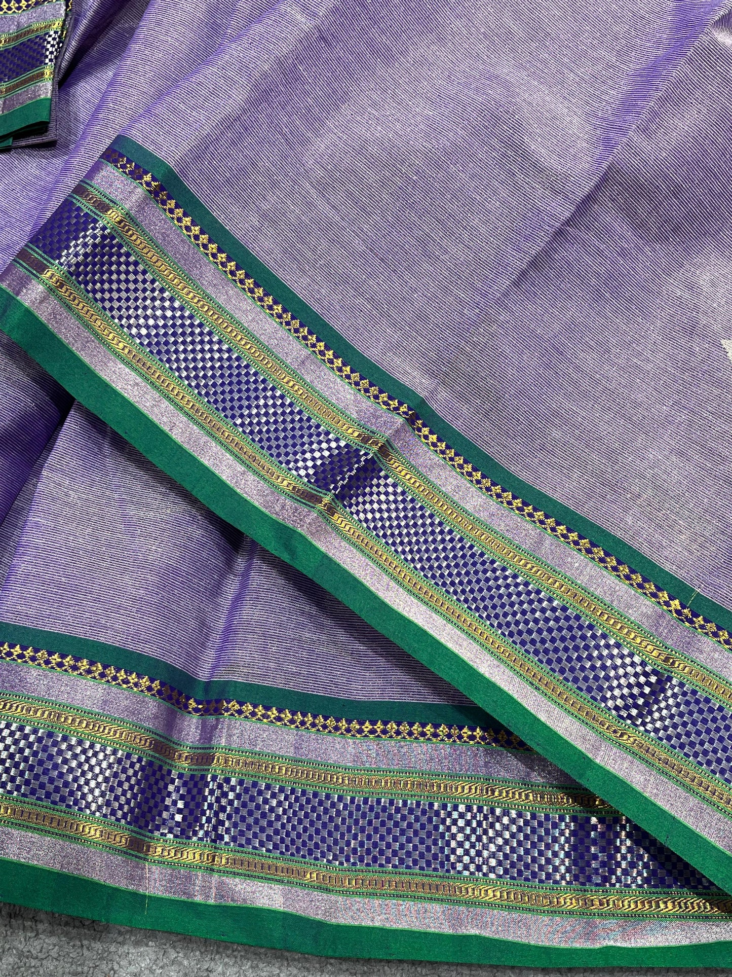 LAVENDER COTTON TISSUE PURE HANDLOOM PAITHANI SAREE