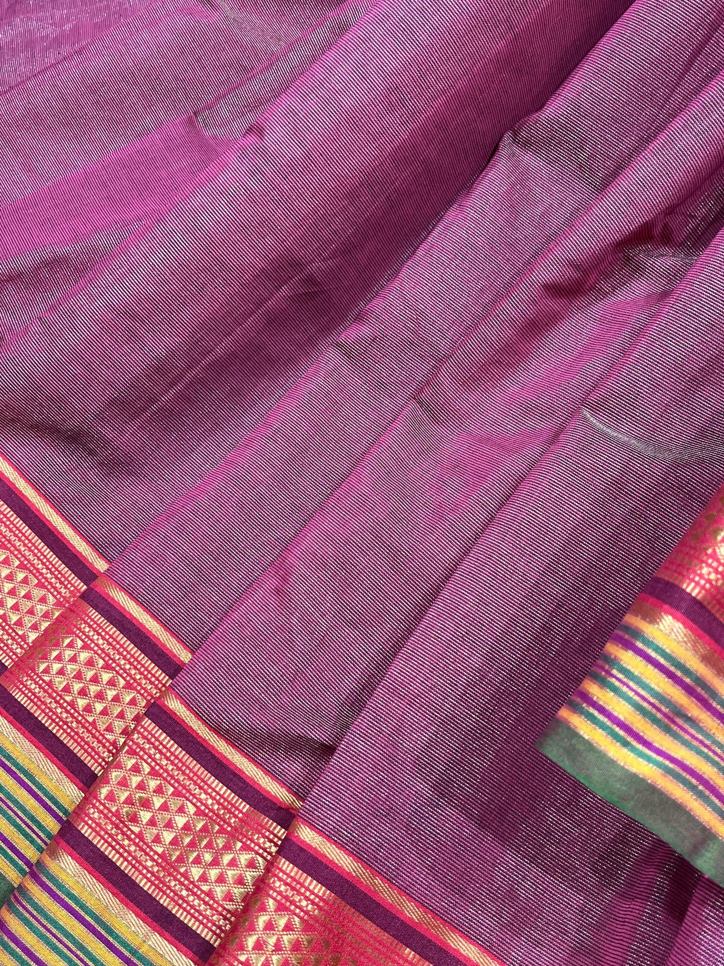 BEETROOT COTTON TISSUE PURE HANDLOOM PAITHANI SAREE