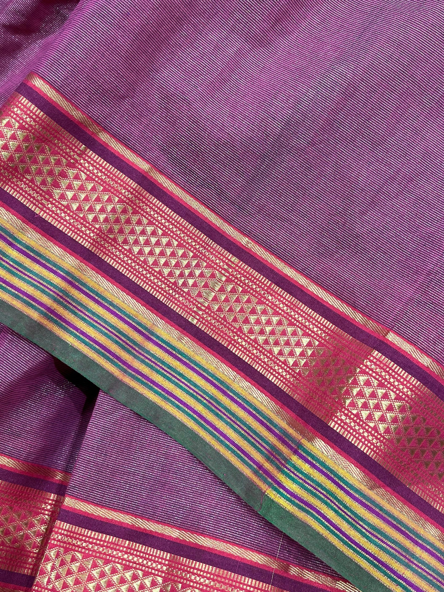 BEETROOT COTTON TISSUE PURE HANDLOOM PAITHANI SAREE