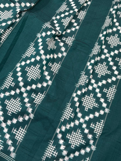 GREEN COTTON PURE HANDLOOM IKKAT SAREE
