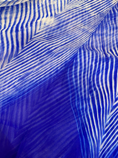 ROYAL BLUE ORGANZA PURE HANDLOOM LEHERIYA SAREE