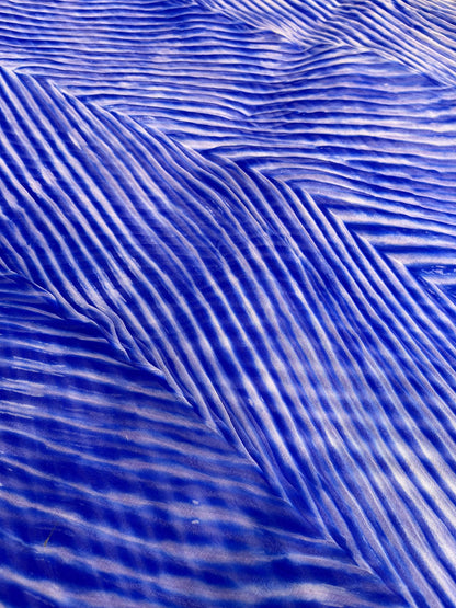 ROYAL BLUE ORGANZA PURE HANDLOOM LEHERIYA SAREE