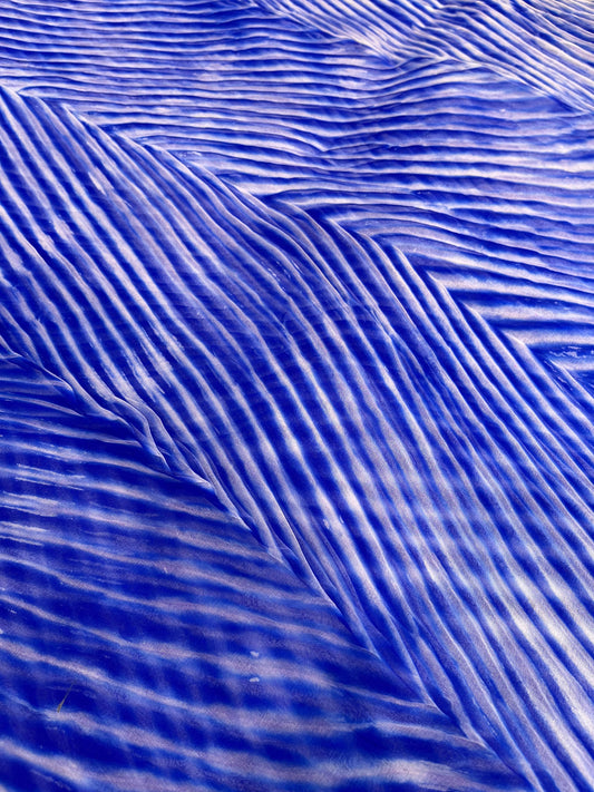 ROYAL BLUE ORGANZA PURE HANDLOOM LEHERIYA SAREE