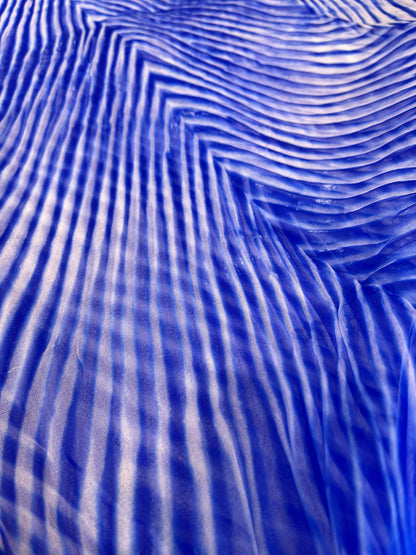 ROYAL BLUE ORGANZA PURE HANDLOOM LEHERIYA SAREE