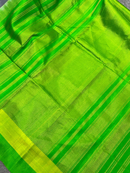 GREY SILK PURE HANDLOOM GADWAL SAREE
