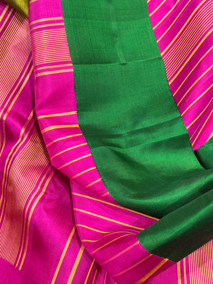 MEHENDI GREEN SILK PURE HANDLOOM GADWAL SAREE