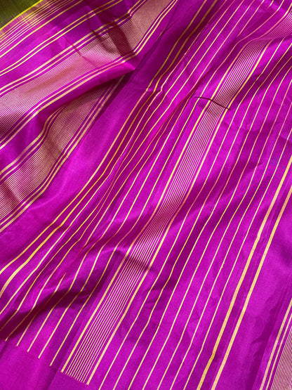 MEHENDI GREEN SILK PURE HANDLOOM GADWAL SAREE