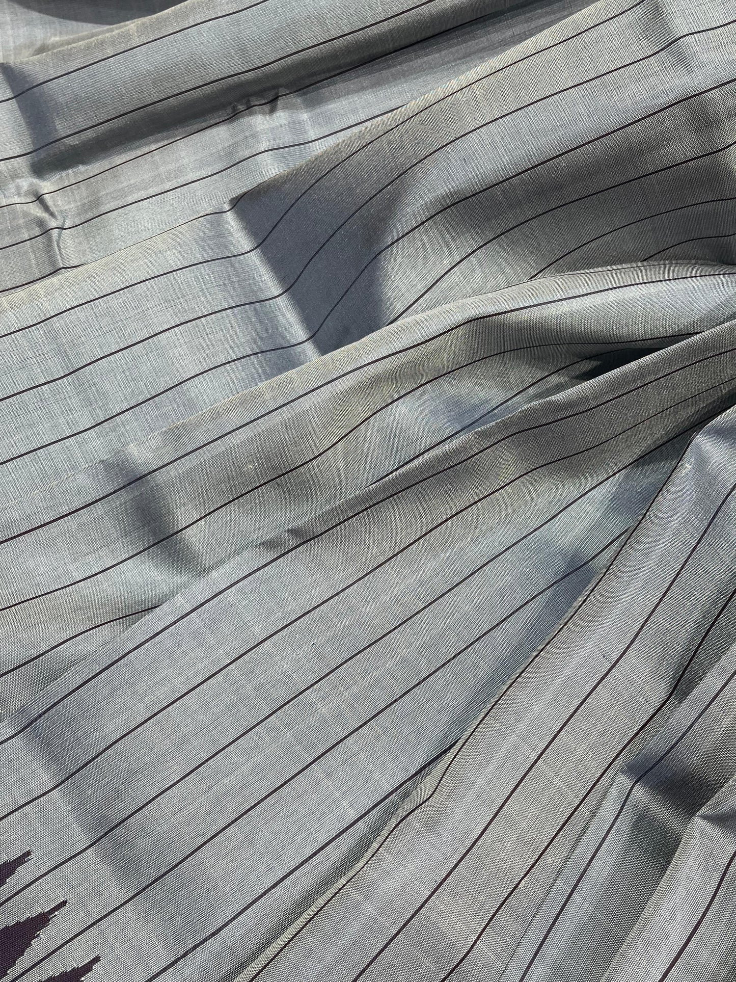 GREY SILK PURE HANDLOOM GADWAL SAREE