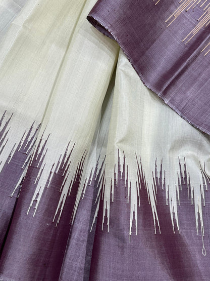 IVORY SILK PURE HANDLOOM GADWAL SAREE