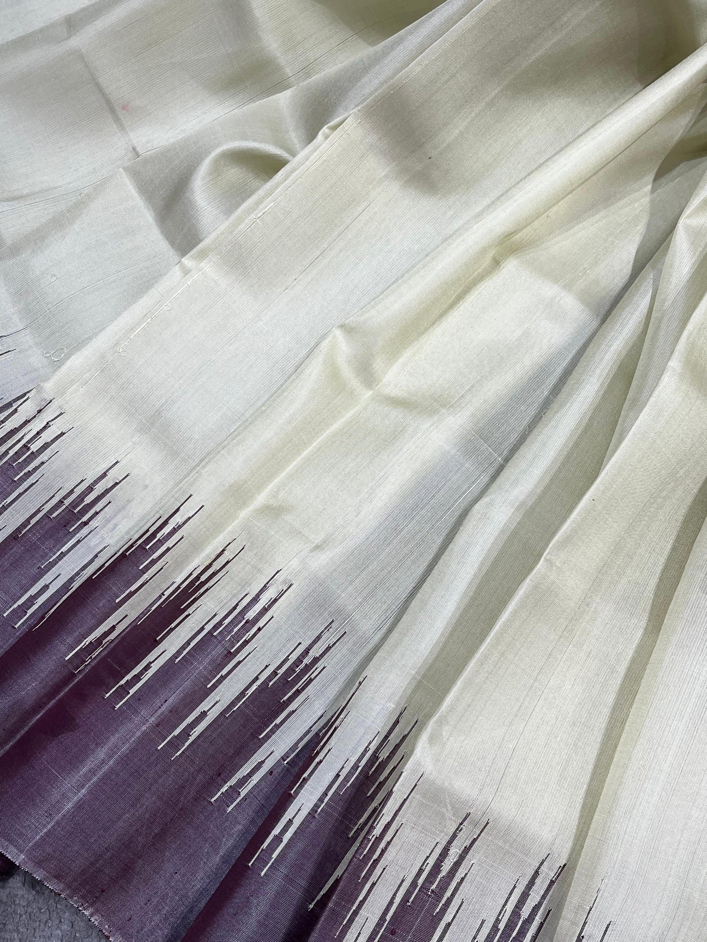 IVORY SILK PURE HANDLOOM GADWAL SAREE