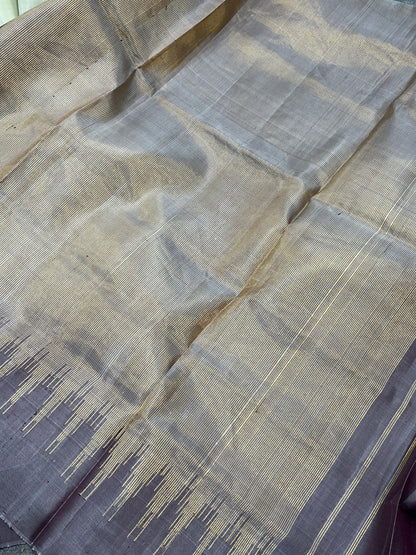 IVORY SILK PURE HANDLOOM GADWAL SAREE