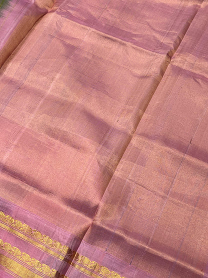 GREEN SILK PURE HANDLOOM GADWAL SAREE