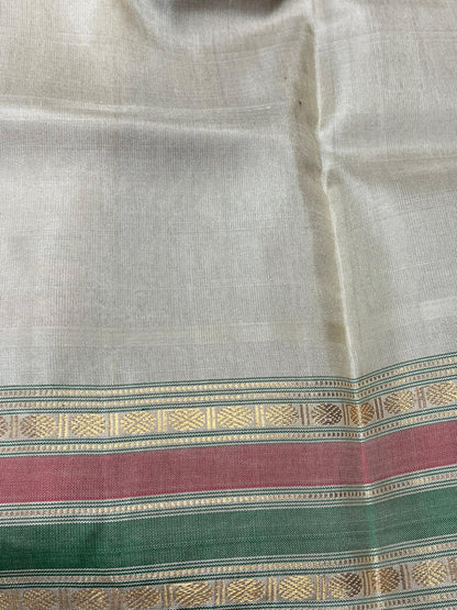 TEAL GREEN SICO PURE HANDLOOM GADWAL SAREE