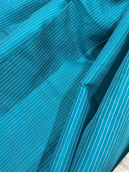 TEAL GREEN SICO PURE HANDLOOM GADWAL SAREE