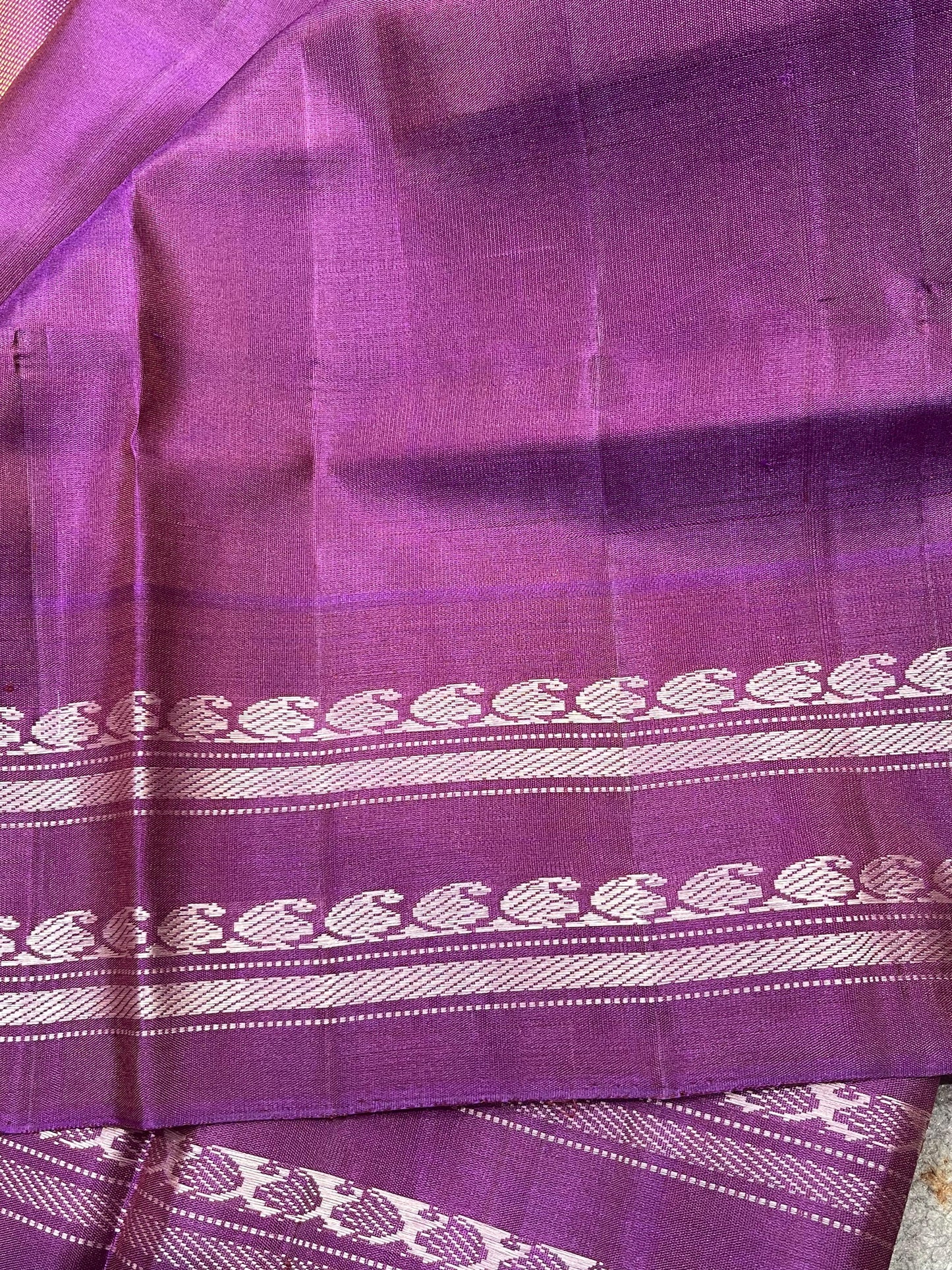 GREY SILK PURE HANDLOOM GADWAL SAREE