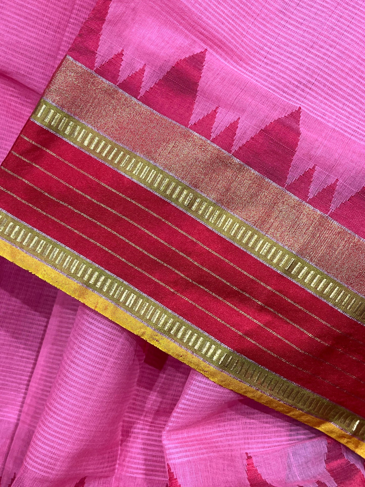 PINK PURE HANDLOOM PONDRU KHADI SAREE