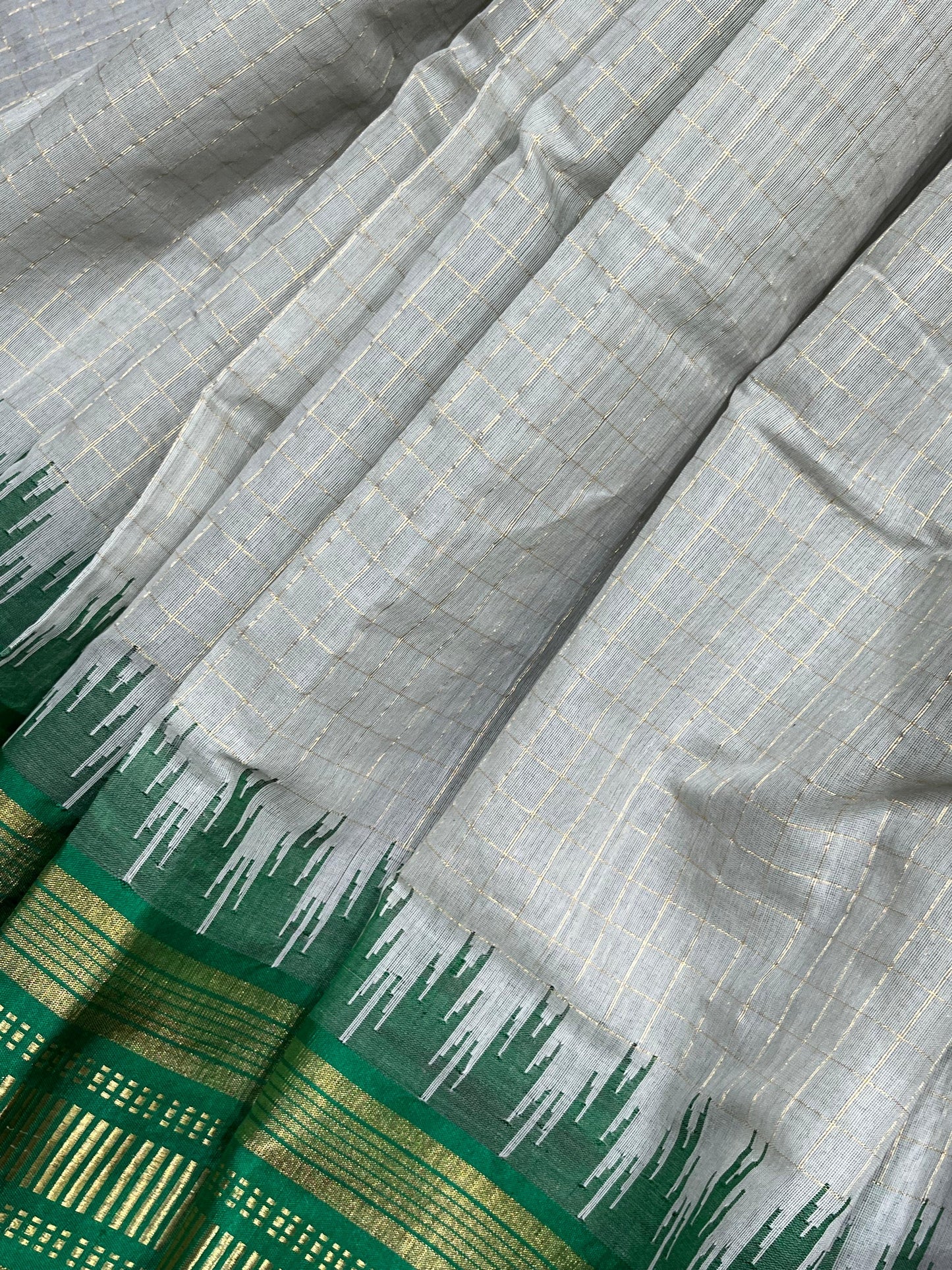GREY PURE HANDLOOM PONDRU KHADI SAREE