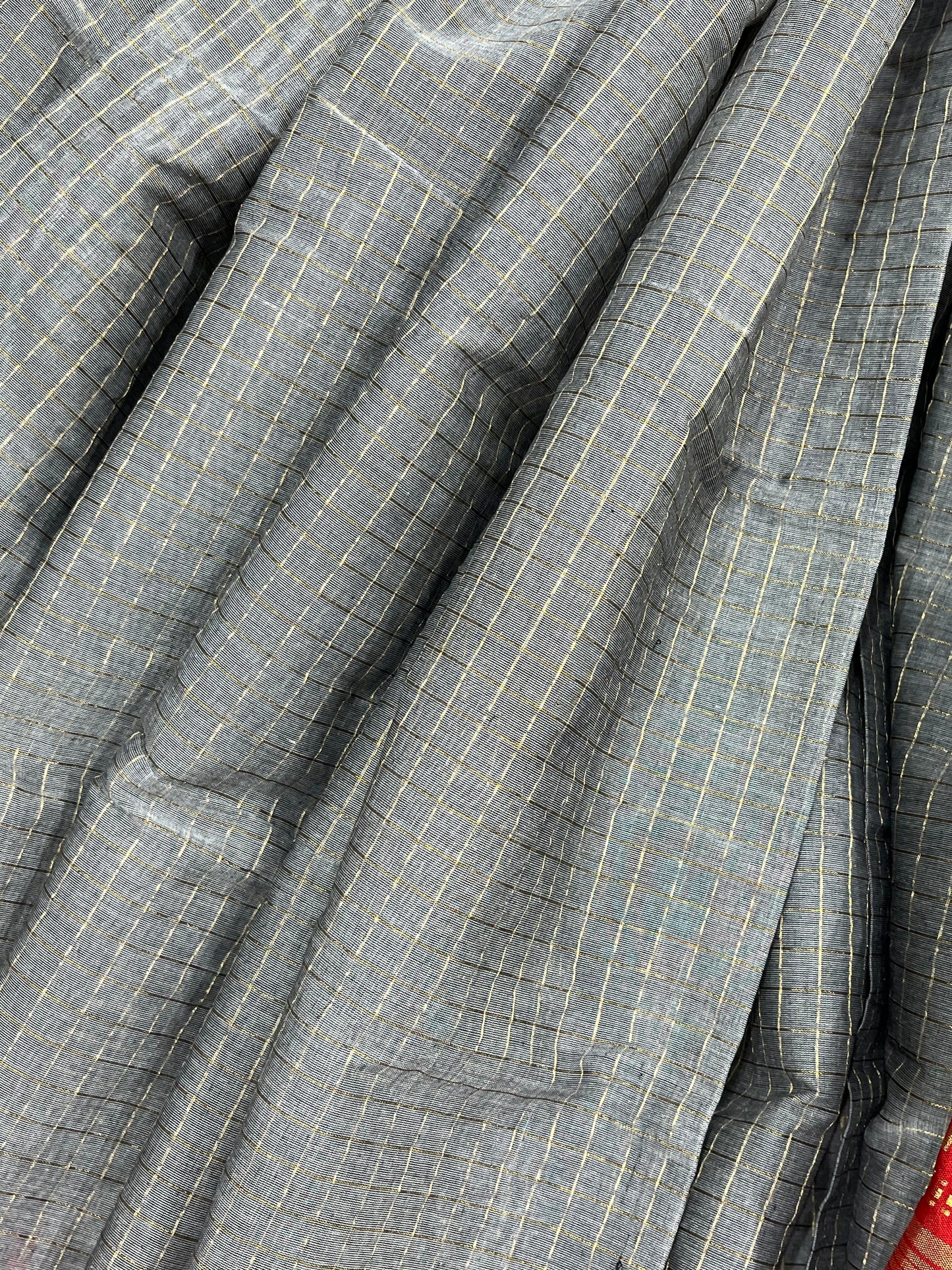 GREY PURE HANDLOOM PONDRU KHADI SAREE