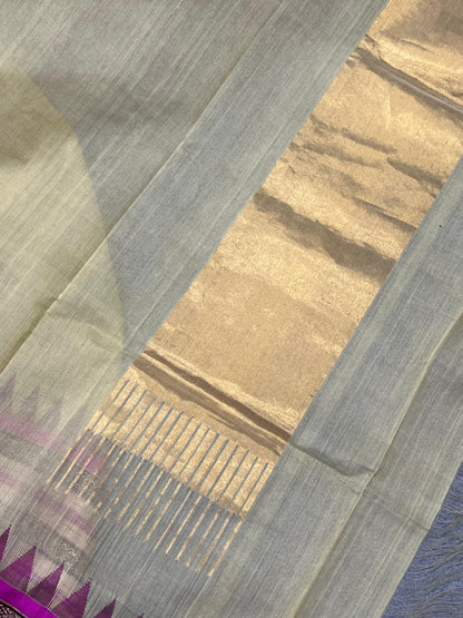 PASTEL YELLOW PURE HANDLOOM PONDRU KHADI SAREE