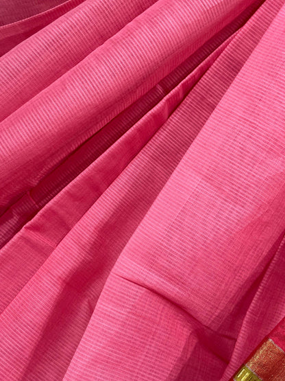 PINK PURE HANDLOOM PONDRU KHADI SAREE