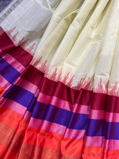 LIGHT YELLOW PURE HANDLOOM PONDRU KHADI SAREE