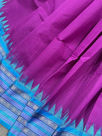 PURPLE PURE HANDLOOM PONDRU KHADI SAREE