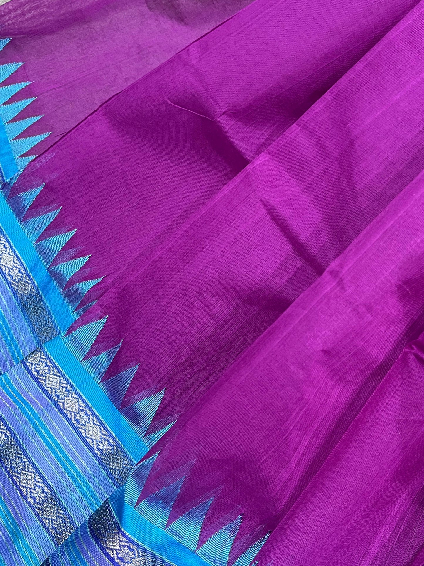 PURPLE PURE HANDLOOM PONDRU KHADI SAREE
