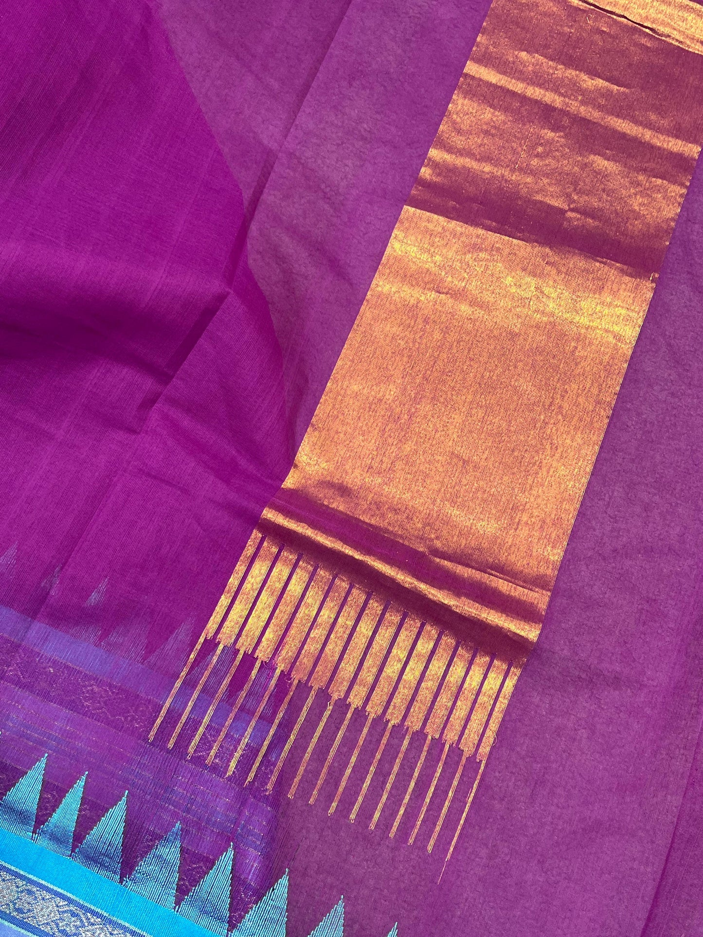 PURPLE PURE HANDLOOM PONDRU KHADI SAREE