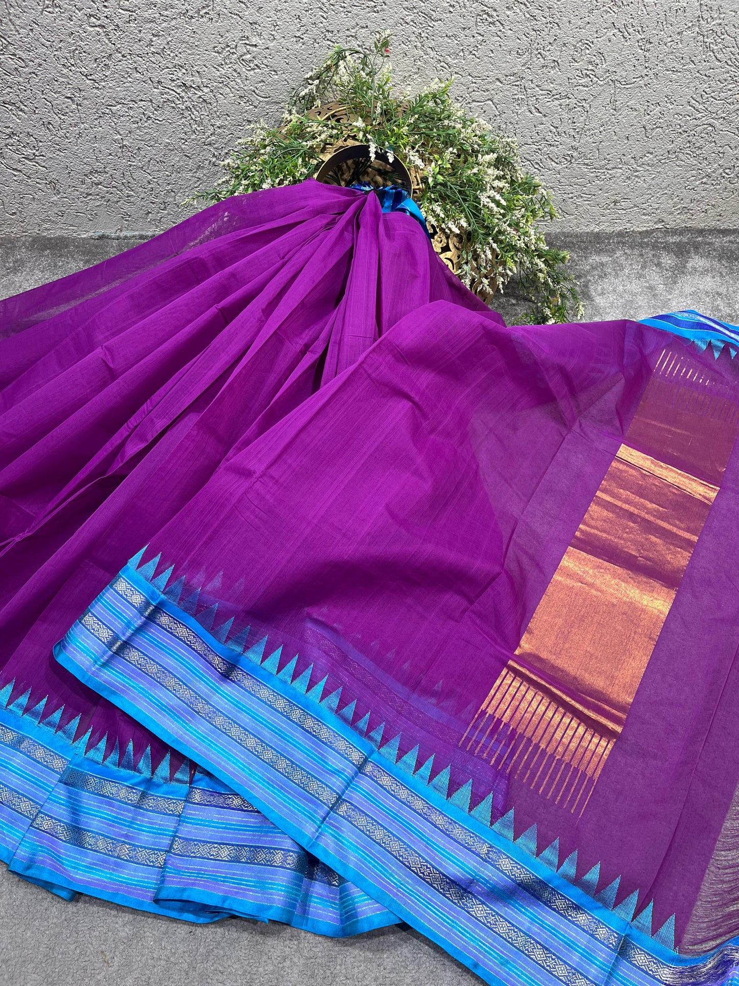 PURPLE PURE HANDLOOM PONDRU KHADI SAREE