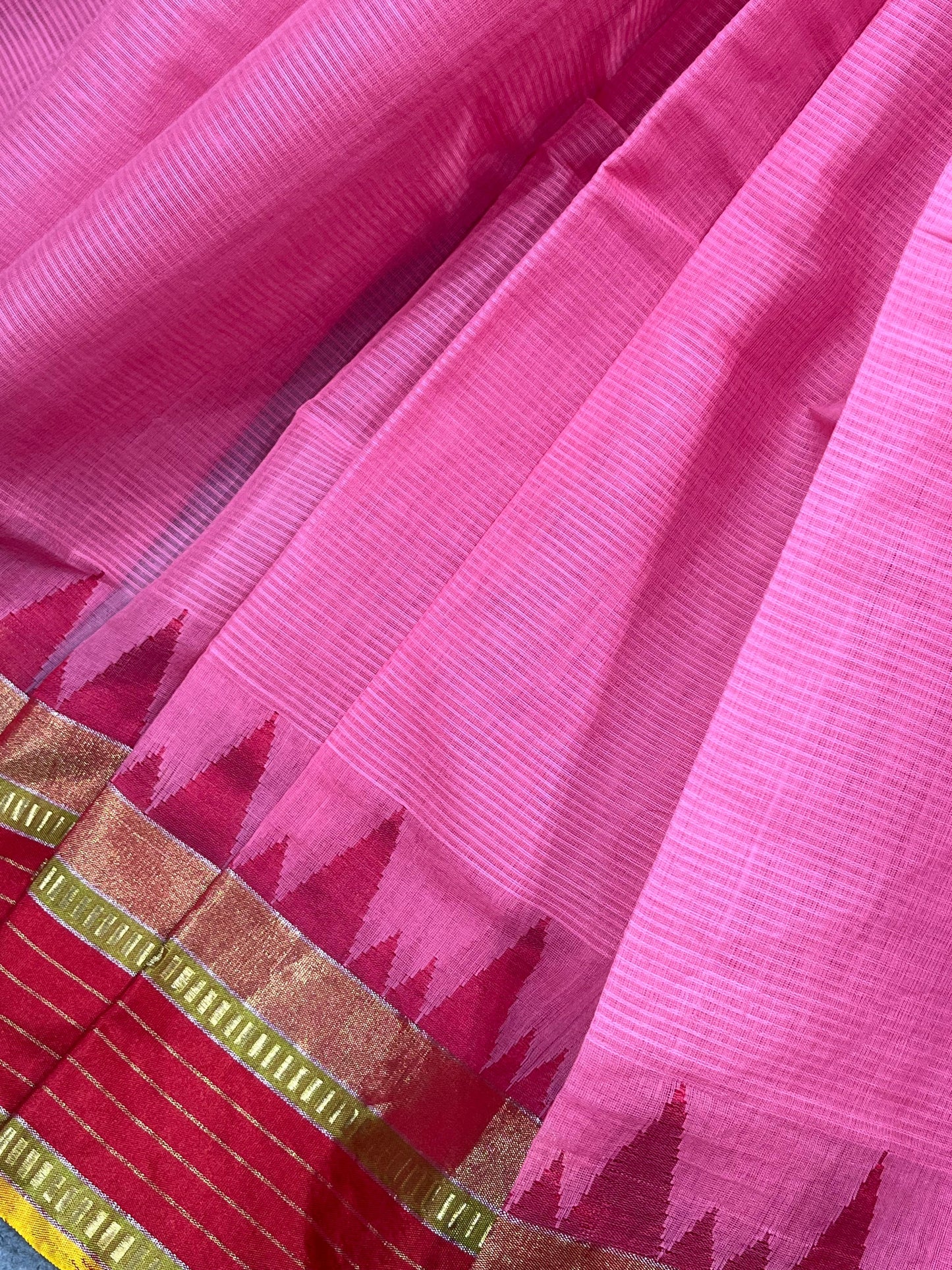 PINK PURE HANDLOOM PONDRU KHADI SAREE