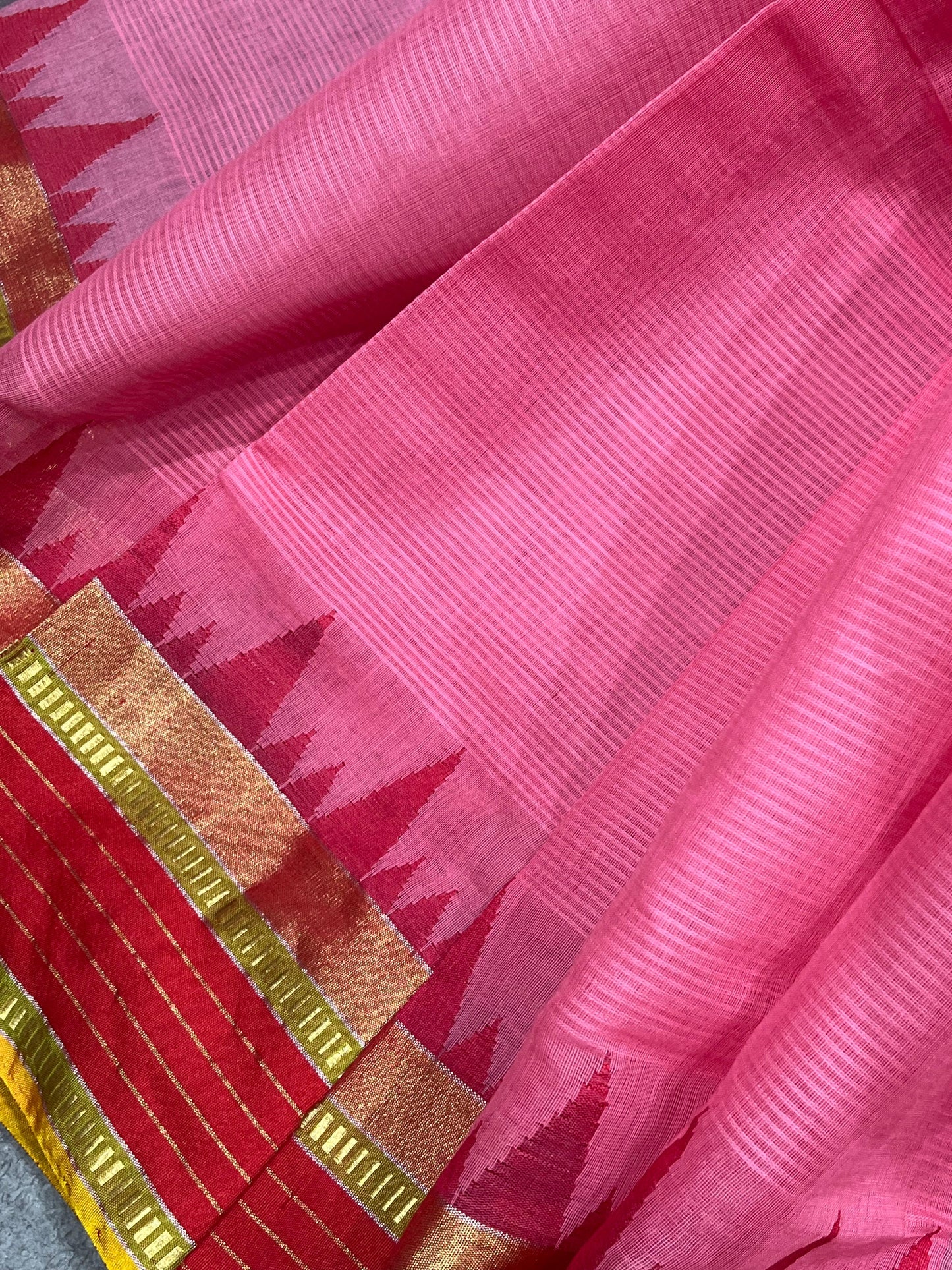 PINK PURE HANDLOOM PONDRU KHADI SAREE