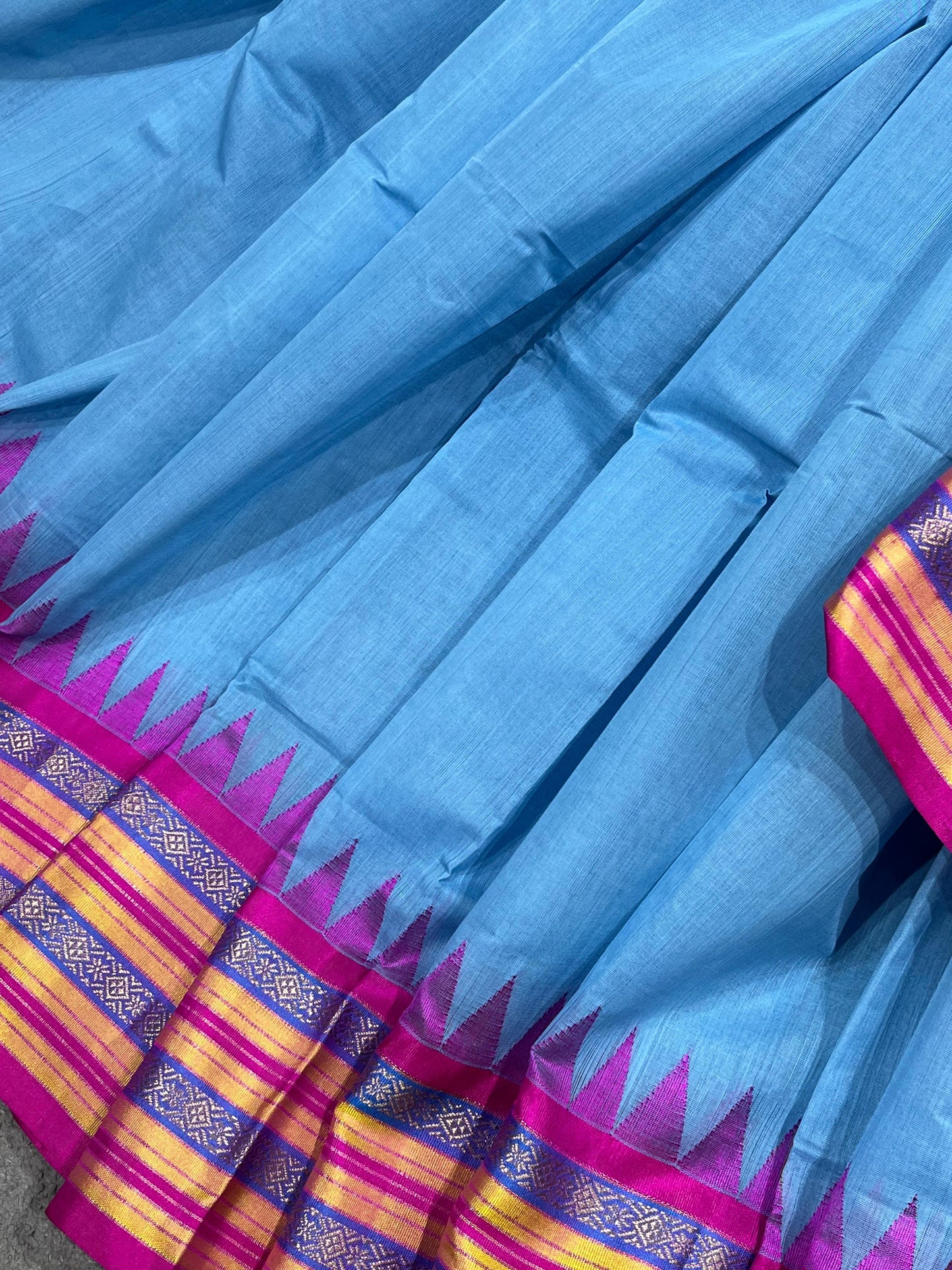 BLUE PURE HANDLOOM PONDRU KHADI SAREE
