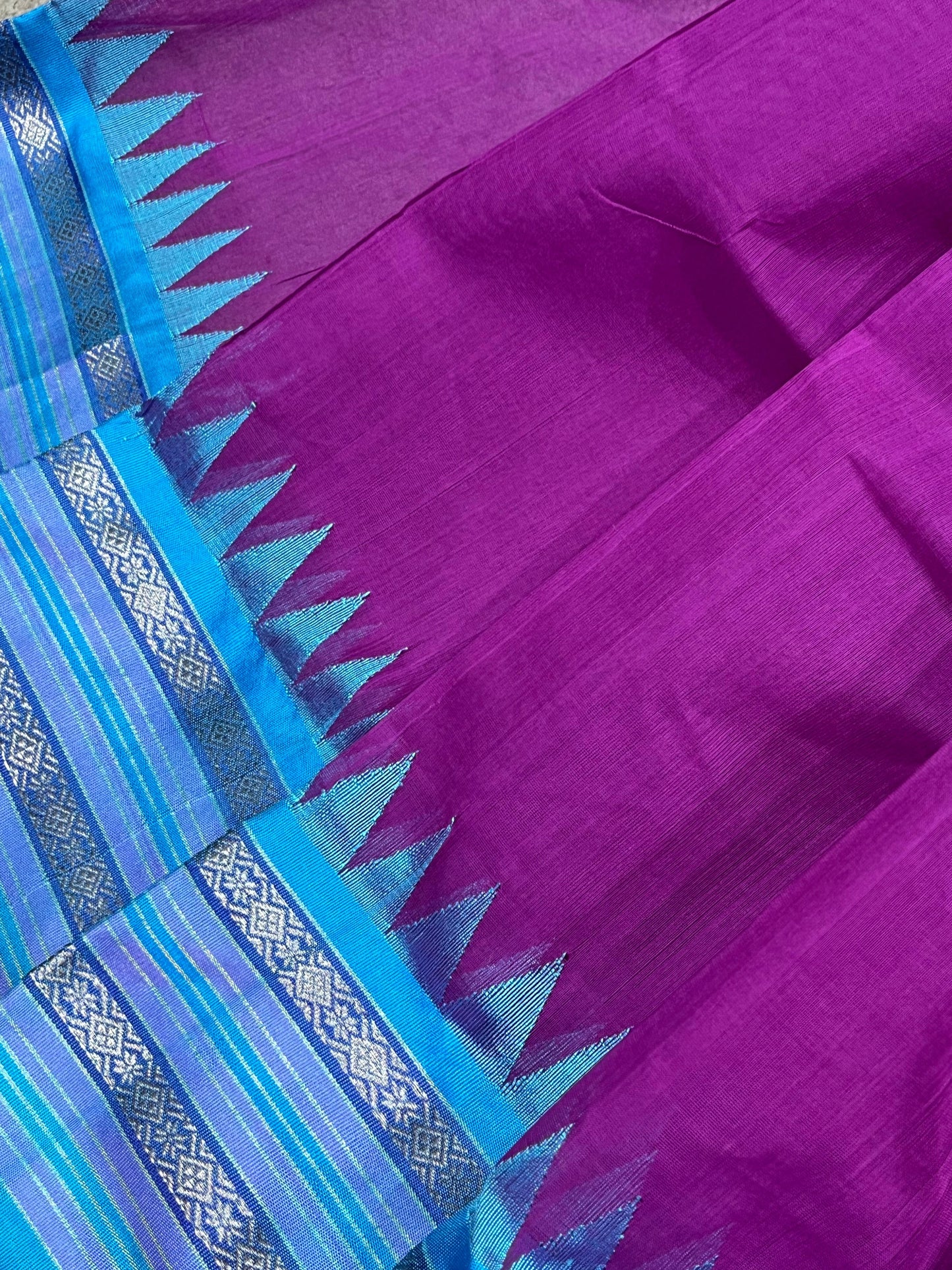 PURPLE PURE HANDLOOM PONDRU KHADI SAREE