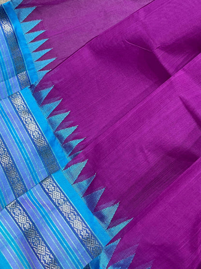 PURPLE PURE HANDLOOM PONDRU KHADI SAREE