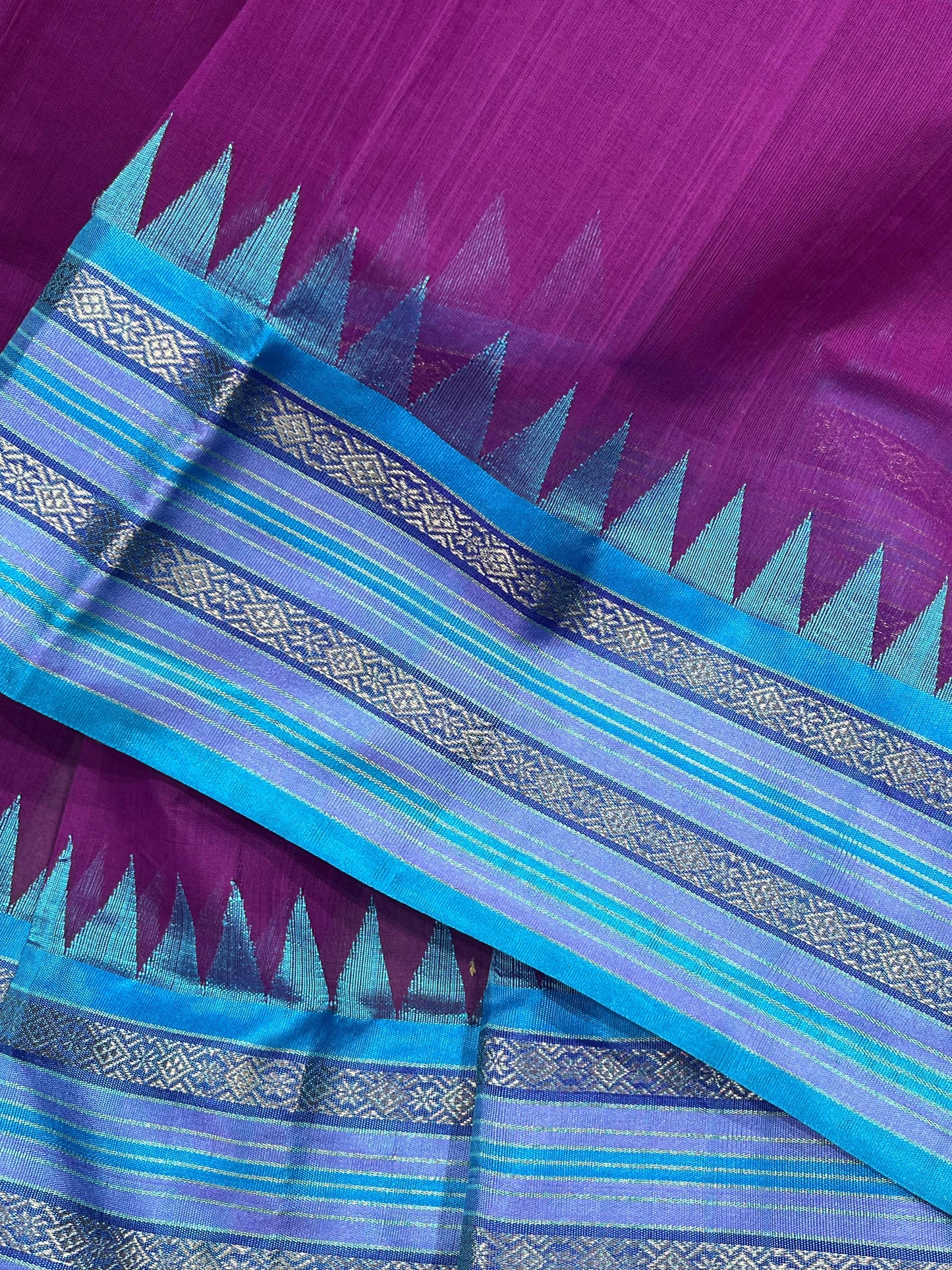 PURPLE PURE HANDLOOM PONDRU KHADI SAREE
