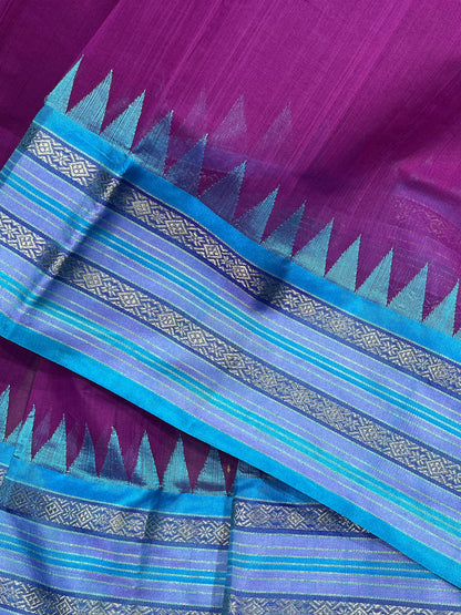 PURPLE PURE HANDLOOM PONDRU KHADI SAREE