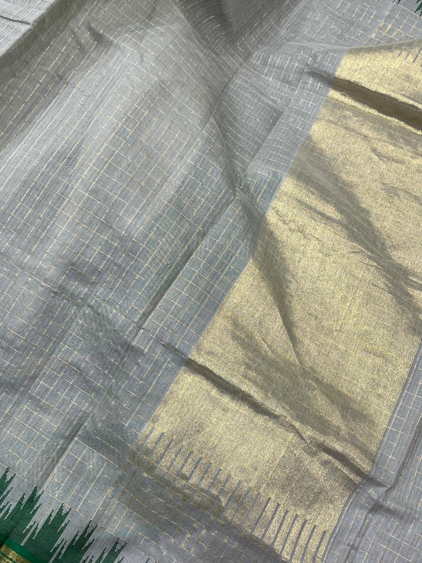 GREY PURE HANDLOOM PONDRU KHADI SAREE