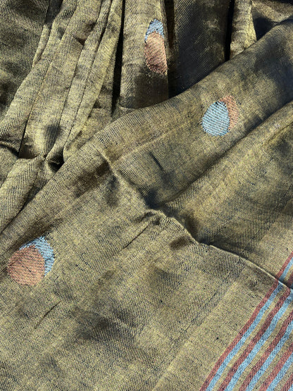 GOLD TWILL METALLIC PURE HANDLOOM LINE SAREE