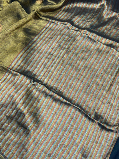 GOLD TWILL METALLIC PURE HANDLOOM LINE SAREE