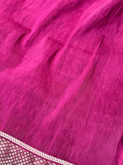 MAJENTA WINE LINEN PURE HANDLOOM PAITHANI SAREE