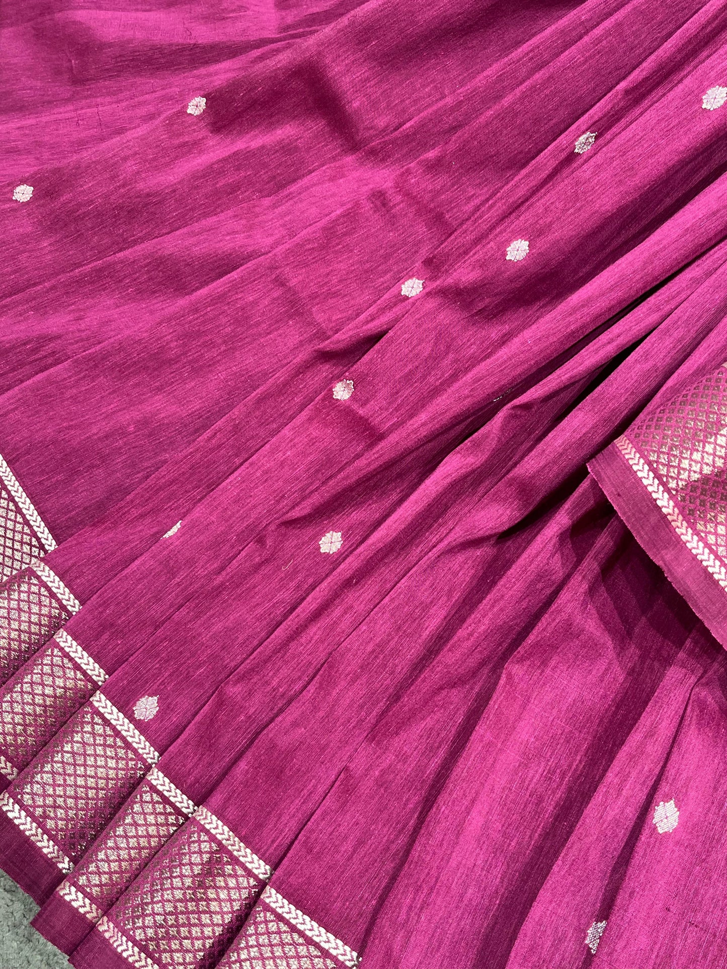 MAJENTA WINE LINEN PURE HANDLOOM PAITHANI SAREE