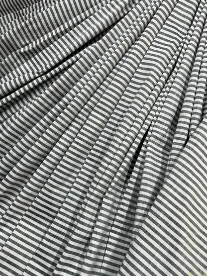 WHITE GREY LINEN PURE HANDLOOM PAITHANI SAREE