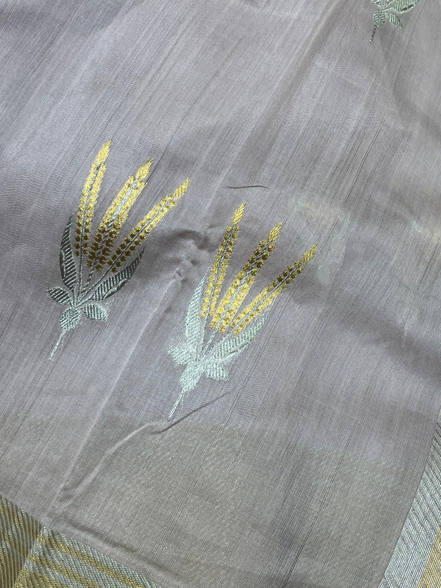 LIGHT PINK COTTON PURE HANDLOOM CHANDERI SAREE