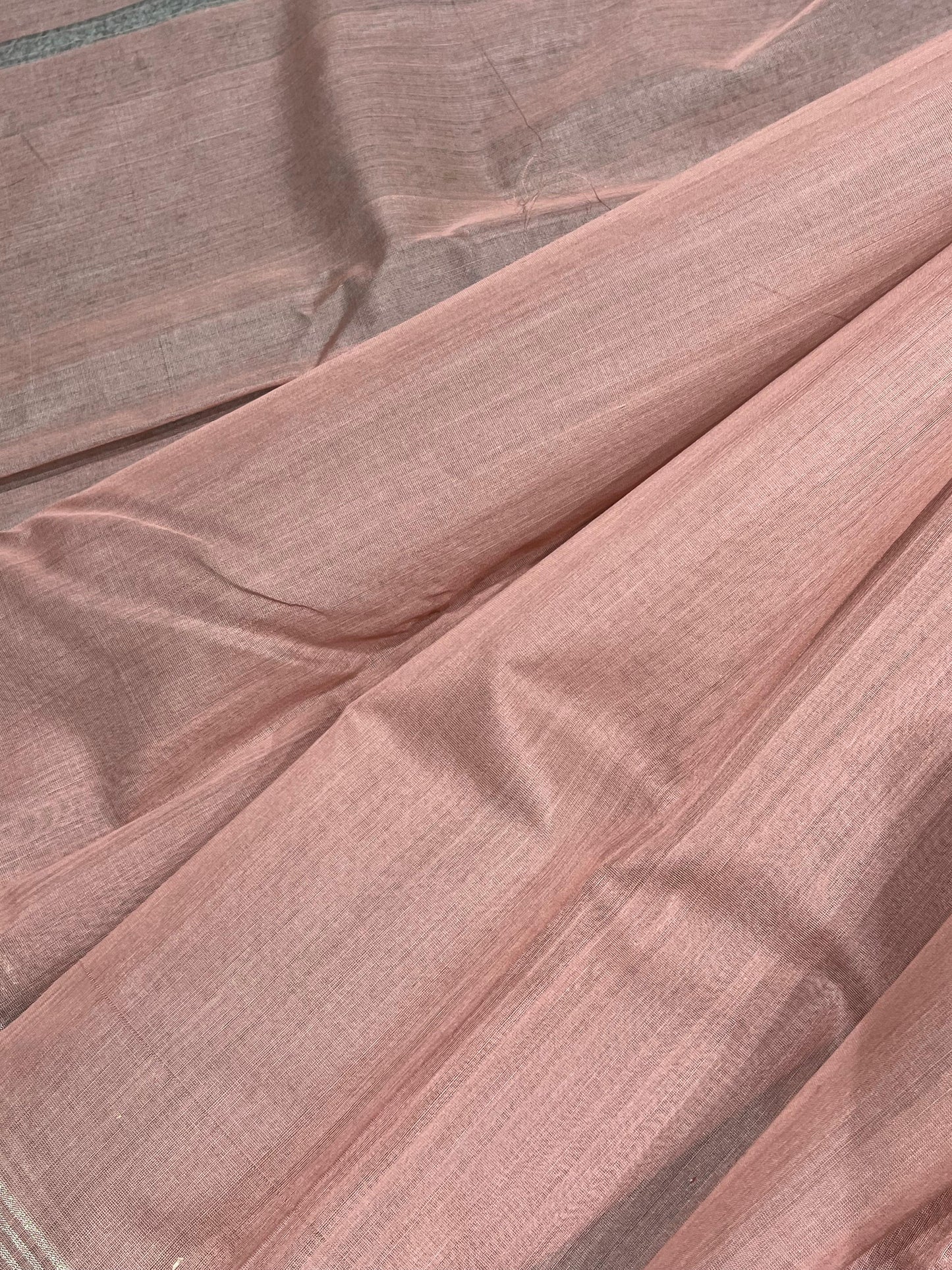 DUSTY ROSE COTTON PURE HANDLOOM CHANDERI SAREE