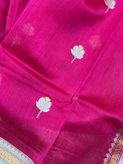 PINK COTTON PURE HANDLOOM CHANDERI SAREE