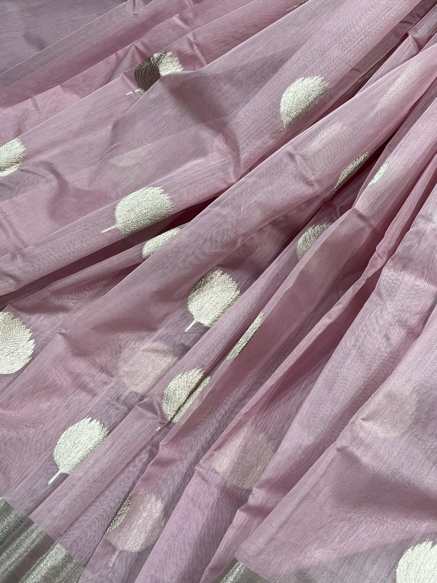 PINK COTTON PURE HANDLOOM CHANDERI SAREE