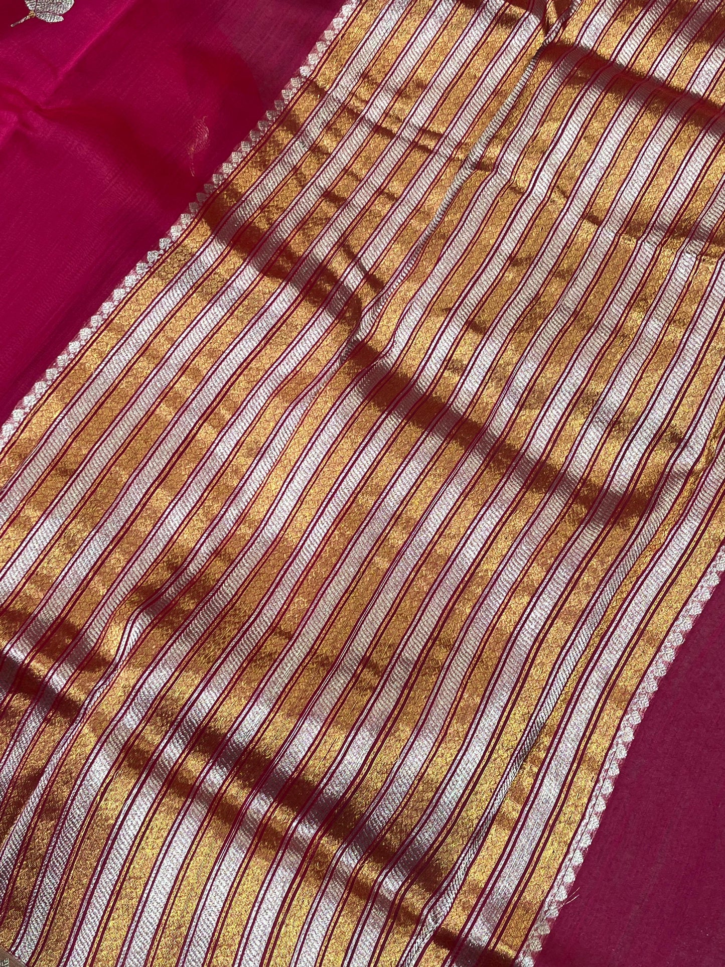 PINK COTTON PURE HANDLOOM CHANDERI SAREE