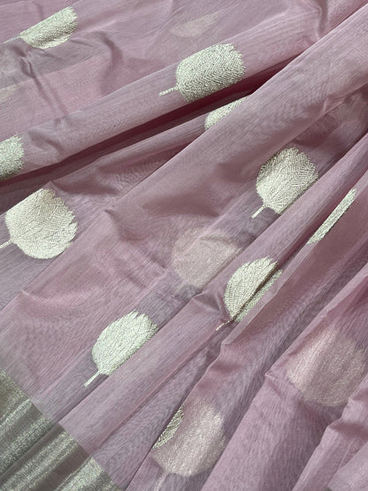 PINK COTTON PURE HANDLOOM CHANDERI SAREE